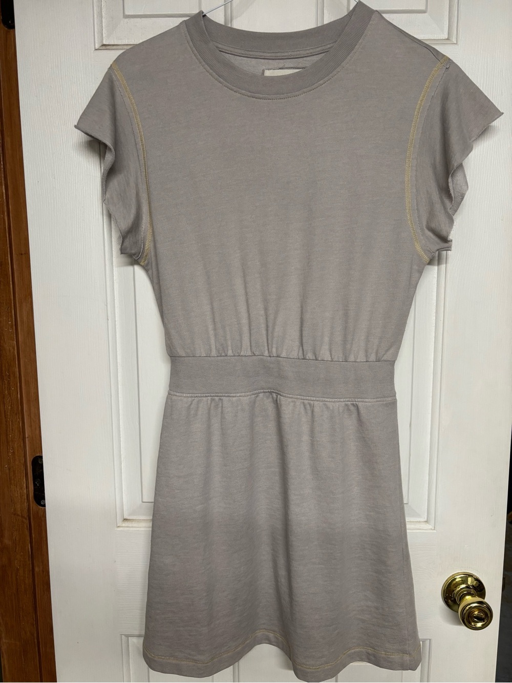 Grey State Cleo Gray Dress with Contrast Stitching